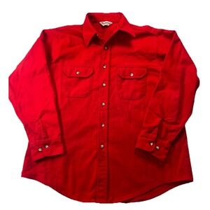 Vintage Frostproof Red‎ Flannel Button Down Shirt 100% Cotton-size XL